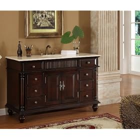 53" Wood Solid Large Single Sink Brockton Bathroom vanity Model K2261M