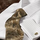 White-on-White Satin Stripe French Cuff Dress Shirt