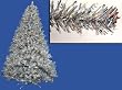 5' Pre-Lit Silver Full Artificial Sparkling Tinsel Christmas Tree- Clear Lights