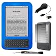 Protective Slim Flexible Durable Silicone Cover Case Skin For Kindle Wireless Reading Device, Wi-Fi, 6" Display Latest Generation + includes a Determination Hand Strap + Includes a Anti Glare Screen Protector + Includes a Retractable Car Charger for your Amazon Kindle