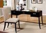 2pcs Contemporary Cappuccino Finish Writing Desk & Chair Set