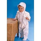 Lauren Madison baby boy  Christening Baptism Tuxedo with Matching Hat, White, 6-9 Months