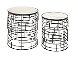 UPC 758647688241 product image for Benzara Fantastic Set of 2 Metal Marble Accent Table - 20 x 18H in. | upcitemdb.com