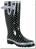 Chooka - Women's Classy Classic Black Dots Rain Boots