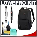 Lowepro Fastpack 200 Backpack Digital SLR Camera Case (Black) + Accessory Kit for Canon EOS 7D, 5D Mark II III, 60D, Rebel T3, T3i, Nikon D3100, D3200, D5100, D7000, D800, A35, A55, A57, A65, A77 Digital SLR Cameras