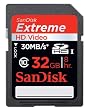 SanDisk Extreme 32GB 45MB/s SDHC Flash Memory Card SDSDX-032G-X46,Black
