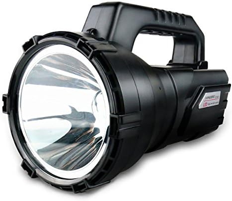 RUIMX 15W Super Bright LED Searchlight with Rechargeable Build in Battery and Stepless Brightness Adjustment (Black, ABS)