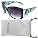 Vox Women's Polarized Sunglasses Designer Rhinestone Vintage Floral Eyewear