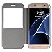 Samsung Galaxy S7 Flip Case, Gulito [View Window] PU Leather Case Cover for Samsung Galaxy S7 (black)