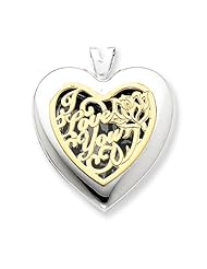 14k Gold & Sterling Silver Heart w/ I Love You Locket
