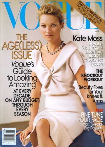 Vogue Magazine August 2008 Issue Features Kate Moss Cover