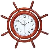 Maples Clock A205-P3 Wooden Ship Wheel Wall Clock