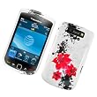 BlackBerry Torch 9800 & 9810 (AT&T) Snap-on Protector Hard Case Image Cover "Artistic Red Flowers" Design