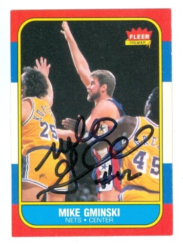 Mike Gminski Autographed/Hand Signed Basketball Card (New Jersey Nets) 1986 Fleer #38