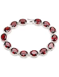 Genuine Morne Rouge (TM) Bracelet. 42.00 Ctw Garnet Sterling Silver Bracelet - Material/Stone: Garnet. 15.5 grams in weight and 7.5 inches in length. 100% Satisfaction Guaranteed.