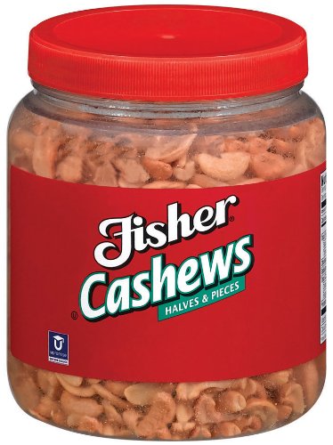 Fisher Cashews, Halves and Pieces, Fancy, 2-Pound Package