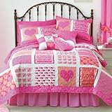 Quilted Love Heart Comforter -Full/Queen