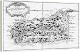 A map of St Lucia, the West Indies, 1758. - 16 Inch Canvas Print (40cm) by Heritage-Images