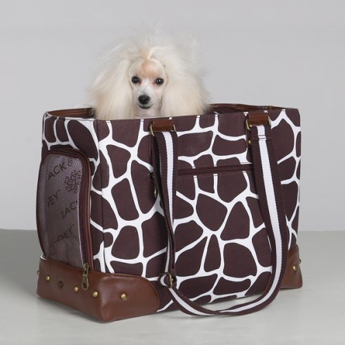 Zack & Zoey Wild Side Safari Brown & White Giraffe Animal Print Pet Dog Carrier Bag Small Holds 11lbs (15 5 8