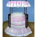 Baby Doll Bedding Regal Pique Round Crib Bedding Set, Pink
