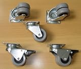 5 Stück Strandkorbrollen 2 x Feststeller ø 50mm NEU