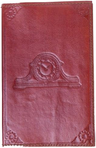 Fair Trade Nostalgic Embossed Leather "Clock" Journal/sketch Book