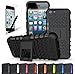 Cineyo iPhone 5C Case, (TM) Heavy Duty Rugged Dual Layer Case with Kickstand (Apple iPhone 5c Black) (Black)