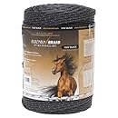 ElectroBraid PBRC1000B2-EB Horse Fence Conductor Reel, 1000-Feet, Black
