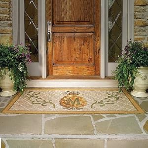 Pineapple Door Mat with Monogram - A, 36" x 72" - Frontgate