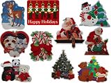51l5ajR0IqL. SL160  CLASSIC Velvet Christmas Paper Cut Out Decorations   10 Scenes, 7 Each, 70 Pieces Total