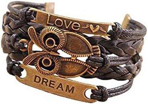 Multi Choice-Vintage Style Leather Rope Love Bracelet