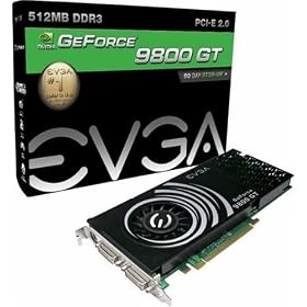 EVGA 512-P3-N973-TR GeForce 9800 GT 512 MB DDR3 PCI-Express 2.0 Graphics Card