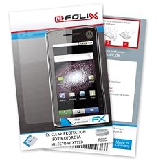 atFoliX FX-Clear Displayschutzfolie f�r Motorola Milestone XT720 - Displayschutz kristallklar! H�chste Qualit�t - Made in Germany!