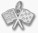 Chevy Corvette C2 Logo 3/8" Charm - Sterling Silver Jewelry