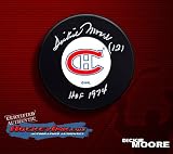 Dickie Moore Autographed/Hand Signed Hockey Puck