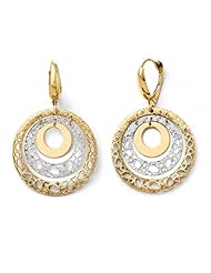 14k White and yellow gold Leslies Two tone Fancy Leverback Earrings