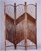 3 panel bamboo sunset screen with bamboo wood design center room divider screen