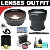 3x Digital Telephoto Professional Series Lens + 0.5x Digital Wide Angle Macro Professional Series Lens + 3 Piece Digital Camera Filter Kit + 6-Piece Deluxe Cleaning Kit + Lens Adapter Tube (If Needed) + Lenspen + Lens Cap Keeper + DB ROTH Micro Fiber Clot