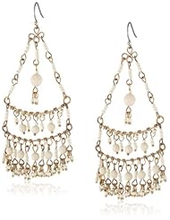 Lucky Brand Bone Beaded Chandelier Earrings