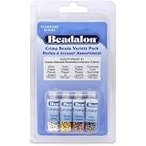 Beadalon Crimp Bead Variety Pack #1 Nickel Free Silver, Gold, Copper, Gunmetal 600 Piece