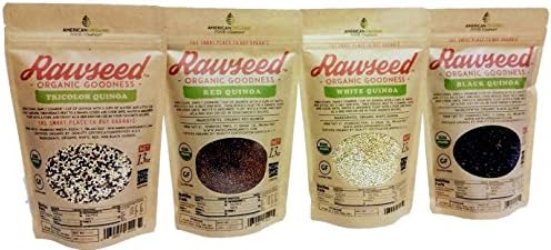 Organic Quinoa Multi Color (White, Red, Black,tricolor) 4 Pack of 13 Oz, 1 Each Color.