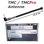 TMC / TMC Pro Kurzstabantenne gewendelt für Medion GoPal E4430 MD96930 / E 4430 MD 96930 Stabantenne Kurzstab Antenne für Staumeldungen + extra Mikrofasertuch