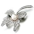 Vintage Pearl Leaves Flower Brooches And Pins
