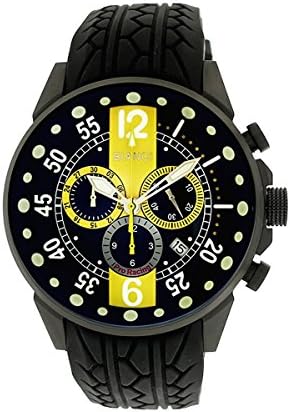 Roberto Bianci Men's 7098mrub-gun_blkyel Pro Racing Analog Display Analog Quartz Black Watch
