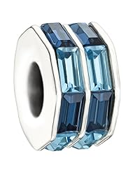 Authentic Chamilia Charm "Double Baguette" Blue - 2083-0401