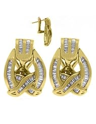1.88 Carat Baguette Cut Diamond Stud Earrings