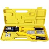 TMS&reg; 16 Ton Hydraulic Wire Battery Cable Lug Terminal Crimper Crimping Tool 11 Dies