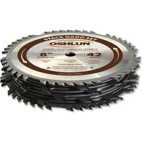 Oshlun SDS-0842 8-Inch 42 Tooth Stack Dado Set with 5 8-Inch Arbor by Oshlun