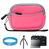Baby Pink Mini Glove Protective Neoprene Sleeve Carrying Case for Nikon Coolpix S3100, S4100, S6100 + Universal Screen Protector + Black/Grey 6-inch Mini Tripod Stand with Flexible Grip Legs + SumacLife TM Wisdom Courage Wristband