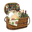 Merlot Deluxe Oval Picnic Basket - Hunter Green
